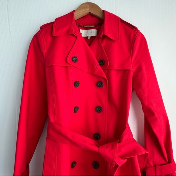 Hobbs Saskia trench coat red excellent condition size 6 - Picture 8 of 16